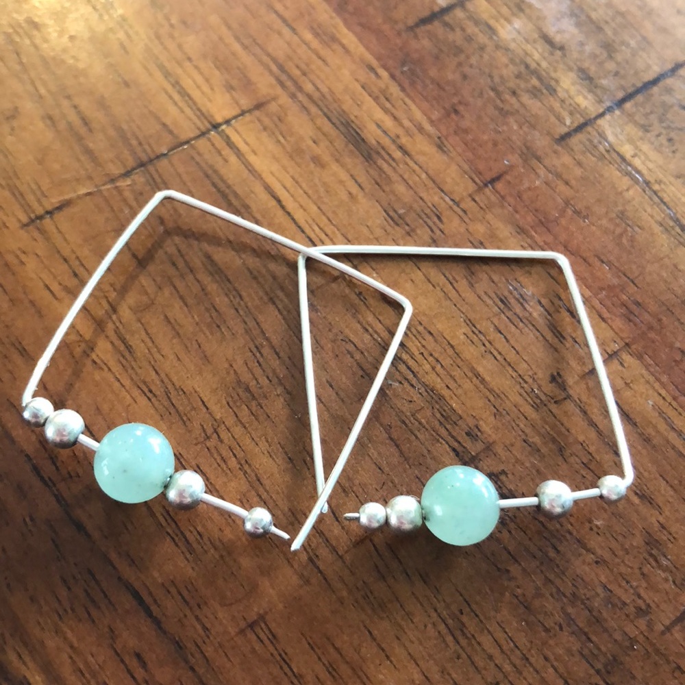 Lightweight aquamarine bead earrings